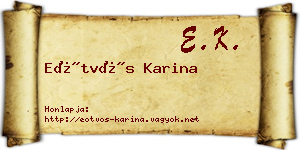 Eötvös Karina névjegykártya